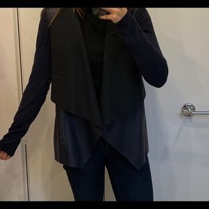Michael kors mixed faux leather cardigan